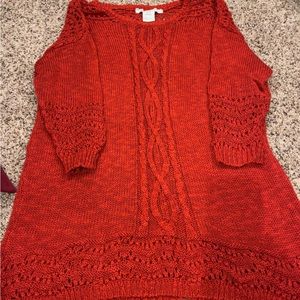 American Rag Red Knitted Women’s Long Sleeve Top Size 0X
